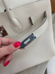 Сумка женская  Birkin, 25, PHW Hermes Артикул LUX-85678. Вид 4