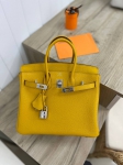 Сумка женская  Birkin, 25 PHW, Jaune Ambre color Hermes Артикул LUX-85680. Вид 1