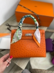  Сумка женская Kelly, 25 cm Ostrich PHW Hermes Артикул LUX-86154. Вид 1