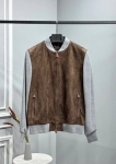 Куртка из натуральной замши с рукавами из кашемира  Kiton Артикул LUX-95188. Вид 1