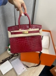 Сумка женская  25, GHW Crocodile Alligator Lisse Hermes Артикул LUX-99622. Вид 1