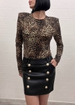 Кожаная юбка Balmain Артикул LUX-109067. Вид 1