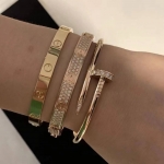 Браслет Juste un Clou 18 карат, 14 бриллиантов классической огранки  Cartier Артикул LUX-116581. Вид 6