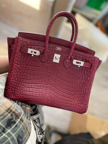 Сумка женская Birkin, 25, PHW Crocodile Porosus