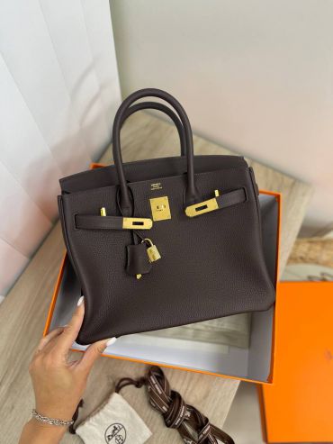 Сумка женская Birkin 30 cm, togo,Color Moka Hermes LUX-72448