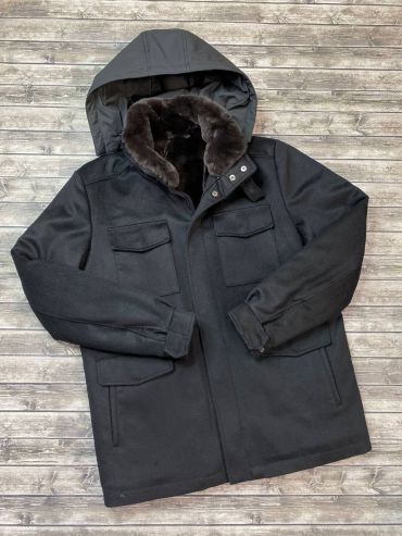 Куртка мужская  с меховой подкладкой и съемным меховым воротником  Loro Piana LUX-80136