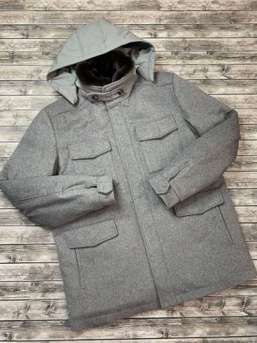 Куртка мужская  с меховой подкладкой и съемным меховым воротником  Loro Piana LUX-80135