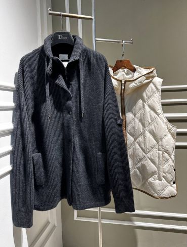 Куртка 3 в 1 из кашемирового трикотажа, связанного английской резинкой, с отстегивающимся стеганым жилетом и блестящими деталями Brunello Cucinelli LUX-82009