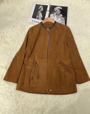 Замшевая женская куртка   LUX-84242