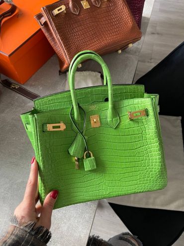 Сумка женская Birkin, 25, PHW Crocodile Porosus