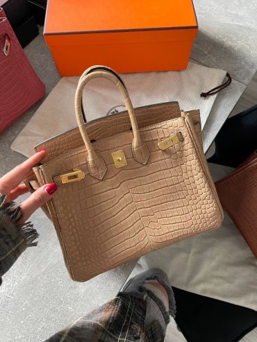 Сумка женская Birkin, 25, PHW Crocodile Porosus