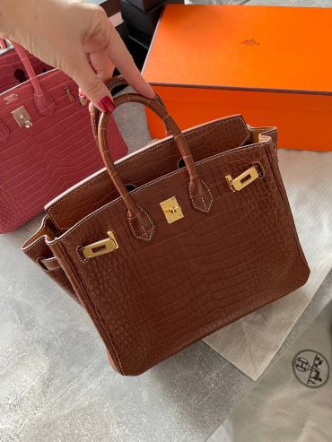 Сумка женская Birkin, 25, PHW Crocodile Porosus