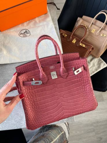 Сумка женская Birkin, 25, PHW Crocodile Porosus