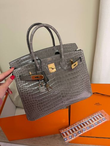 Сумка женская Birkin, 30, GHW Crocodile Porosus